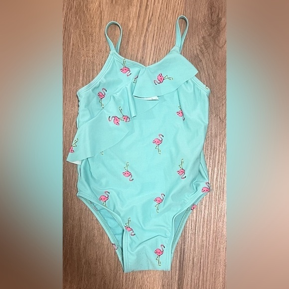 Girls Old Navy Flamingo One Piece Bathing Suit - Picture 1 of 2